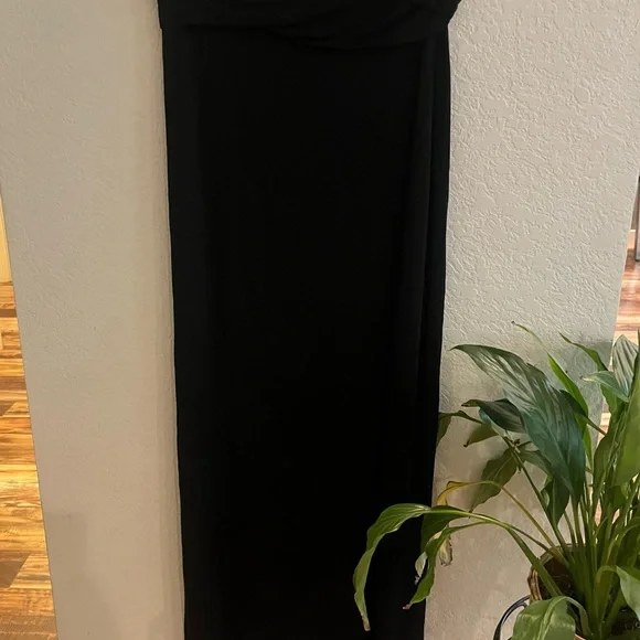 Design History Classic Black A-Line Maxi Skirt with Black Fold Ovef Waist-NWOT - Picture 2 of 4